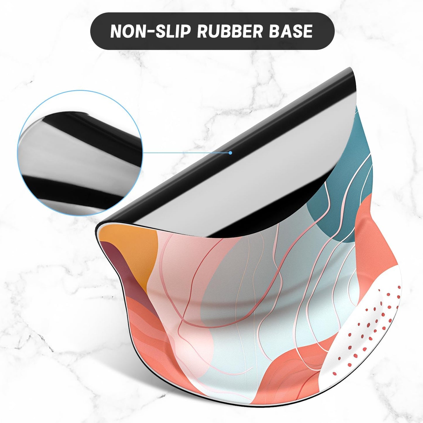 ITNRSIIET Ergonomic Mouse Pad with Gel Wrist Support Small Wrist Rest Smooth Surface Non-Slip PU Base Comfortable Office Supplies Pain Relief, 8.7 x 7.2 inches, Art Style Pattern