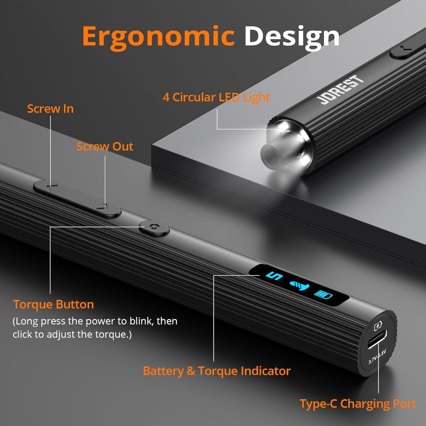 JOREST 155 in 1 Mini Electric Screwdriver Cordless, Precision Power Screwdriver Set, 5 Torque Levels (Max 0.75N.m), Gifts for Men, Magnetic Repair Tool Kit for iPhone, PC, Laptop, PS4 PS5, Xbox, Watch