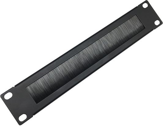 1U Mini 10 inch Brush Cable Management Panel Cable Manager with Brush Strip for Cable Entry in 10 Inch Server Rack, Network Cabinet or Desktop Rack