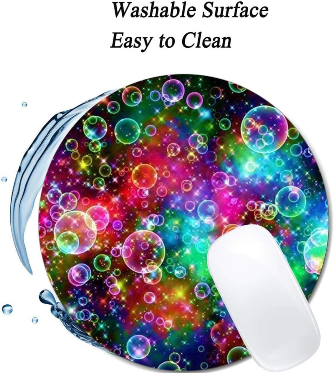 Colorful Bubbles Mouse Pad Round Non-Slip Rubber Mousepad Laptop Office Computer Decor Cute Desk Accessories Customized Design Mouse Pad