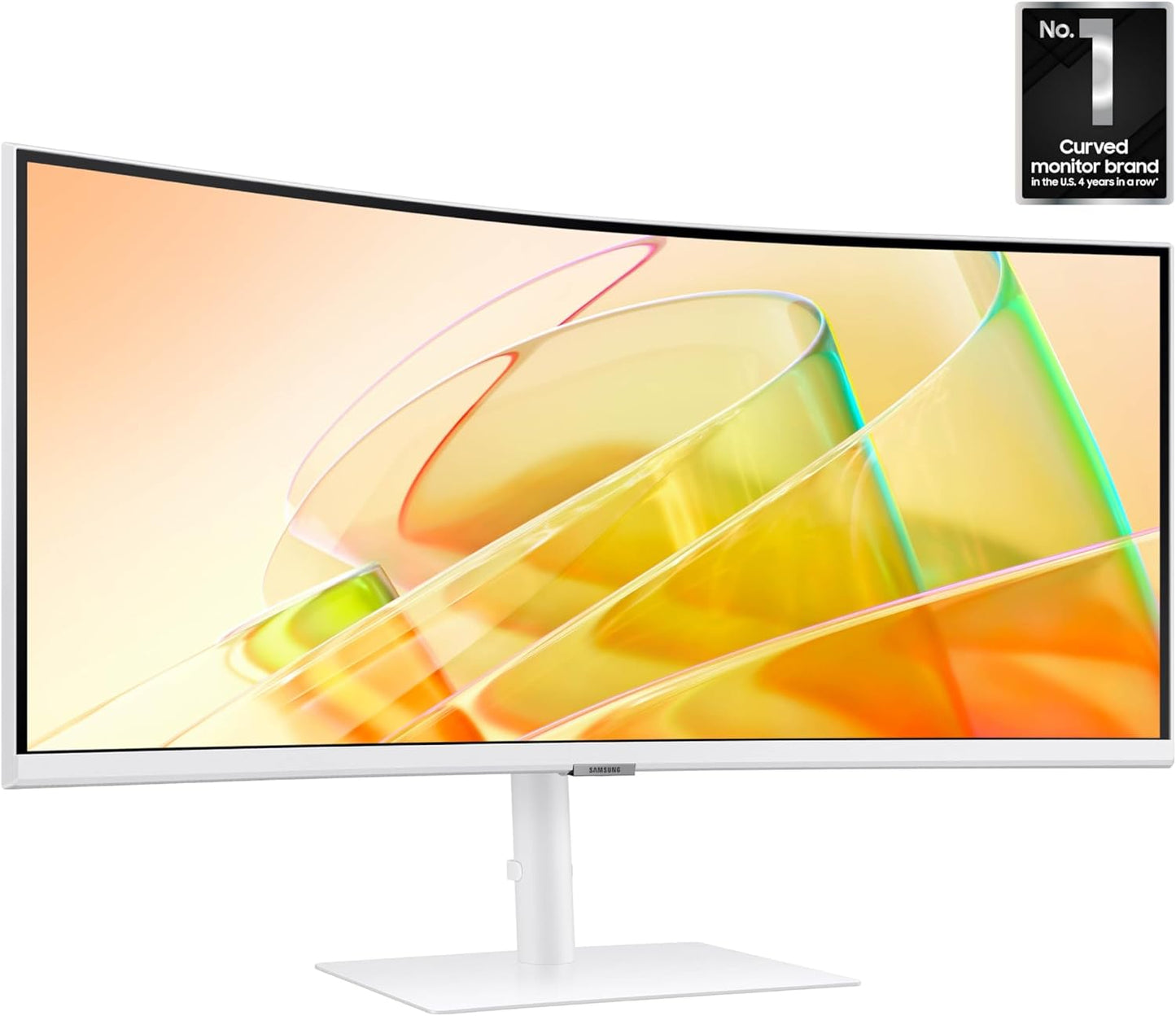 Samsung 34” ViewFinity (S65TC) Series Ultra-WQHD 1000R Curved Computer Monitor, HDR10, 100Hz, AMD FreeSync, Thunderbolt 4, Height Adjustable Stand, Built-in Speakers, Eye Care, LS34C650TANXGO, 2024