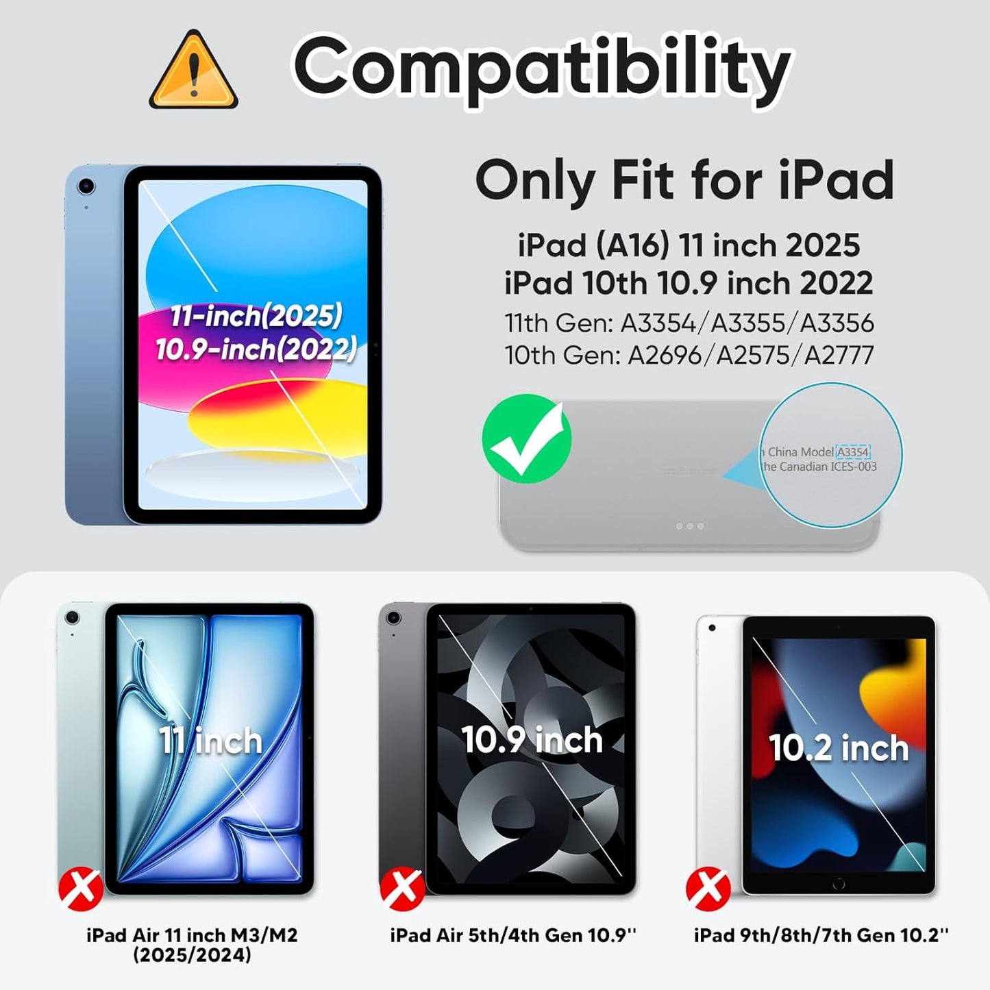 Case for iPad (A16) 11th Generation 11 inch 2025/10th Generation 10.9 inch 2022, Heavy Duty Shockproof Kids Protection Cover with Pencil Holder/360° Rotating Stand/Handle/Shoulder Strap, Rose Gold