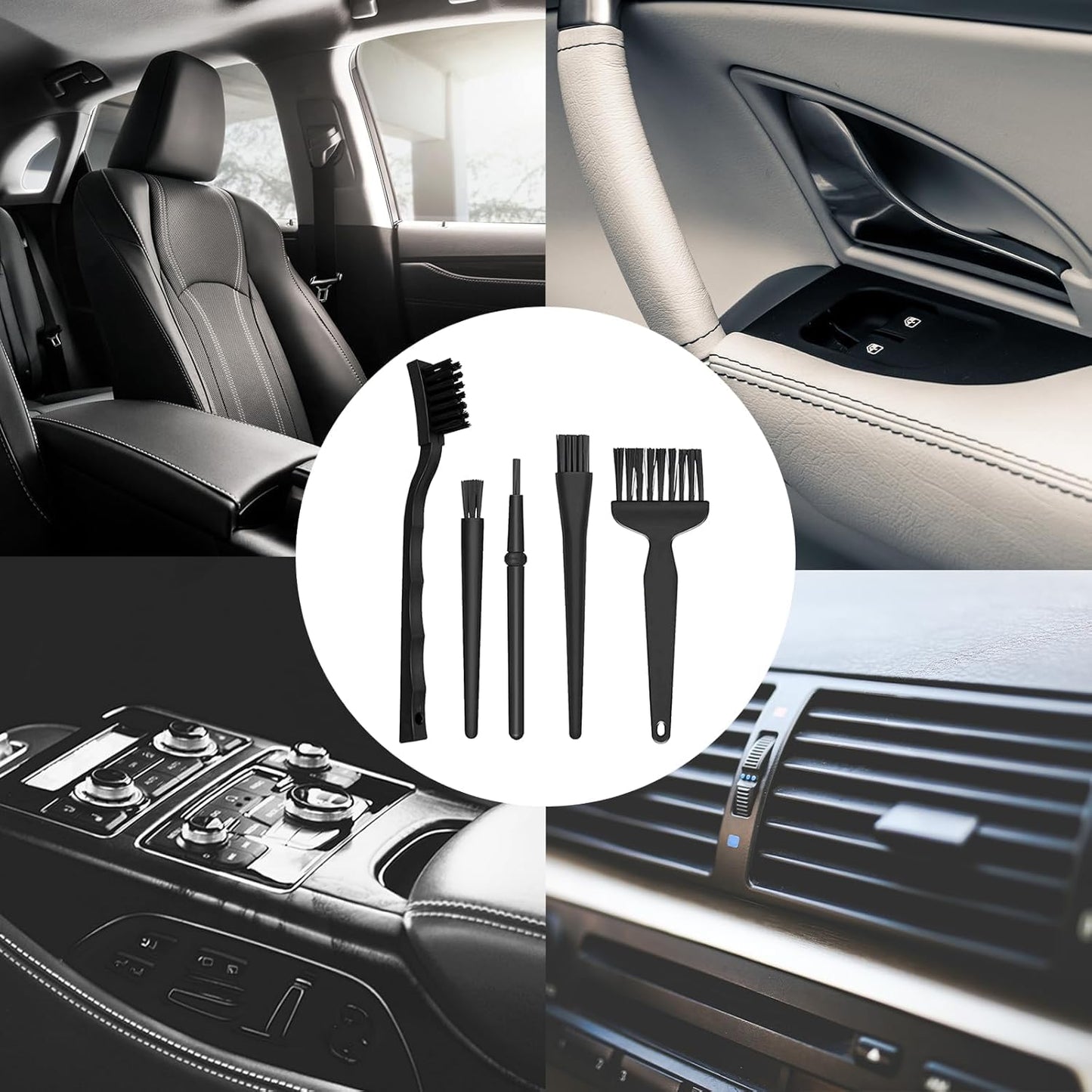 8 PCS Keyboard Cleaning Brushes Kit, Small Portable Anti Static Electronic Dust Cleaning Brush for Computer PC Keyboard Laptop Motherboard Camera Small Space(Black, Set of 8)