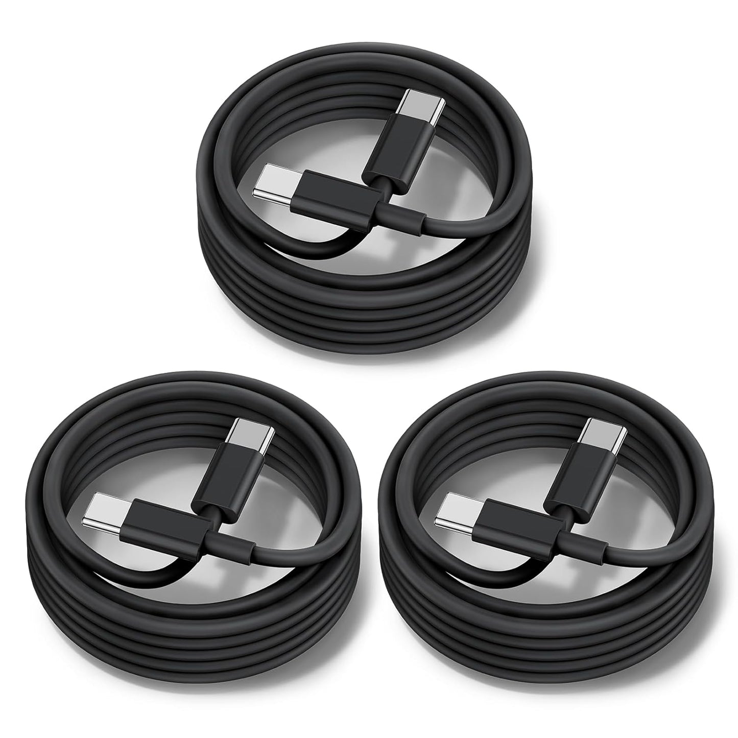 60W USB C to C Cable [3Pack] iPhone 15 Fast Charging Cable,6ft Long USB-C to USBC Power Cord for iPhone 16/15 Pro Plus Pro Max, MacBook Pro Air/IPad/iPad Pro 12.9/11,AirPods 4(Black)