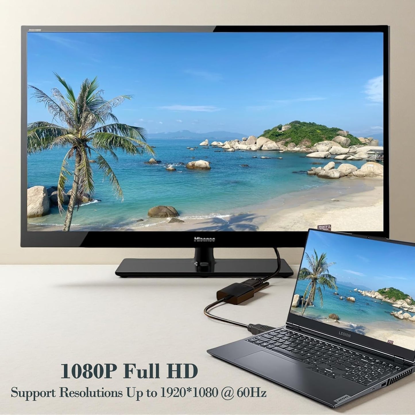 Amzpas HDMI to VGA, Uni-Directional Gold-Plated HDMI to VGA Adapter (Male to Female) for Computer, Desktop, Laptop, PC, Monitor, Projector, HDTV, Chromebook, Raspberry Pi, Roku, Xbox and More (1)