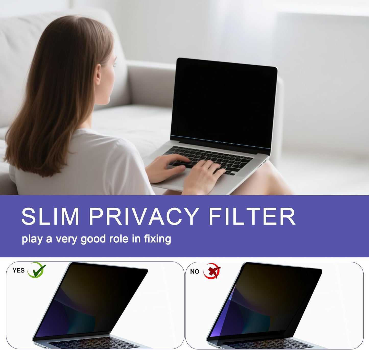 360° Privacy Screen Protector for MacBook Pro 16 Inch (2021-2024, M1, M2, M3, M4, Pro, Max), Privacy Screen Filter for MacBook Pro 16 Inch Anti-Spy/Anti Fingerprint/Anti Blue Light/Anti Glare