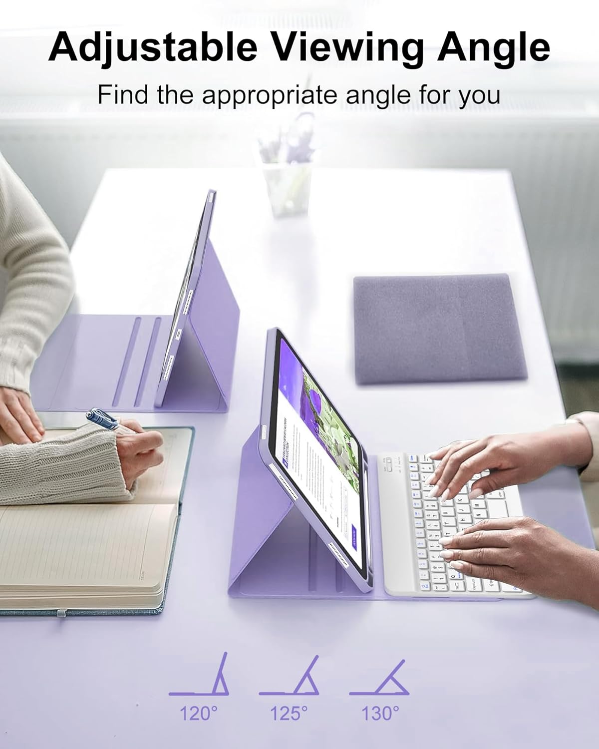 D DINGRICH Keyboard Case for iPad 10th Generation(10.9", 2022), Rechargeable Detachable Wireless BT Keyboard, Smart Folio Protective Cover with Pencil Holder for 10.9 inch Apple iPad 10th Gen, Purple