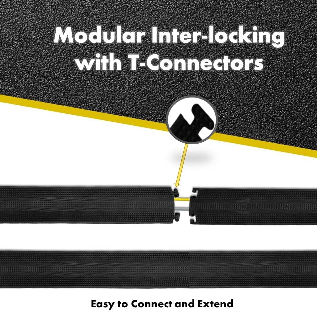 Kable Kontrol Drop Over Floor Cord Cover – 60” Inch Long 1 Channel Cable or Wire Protector – 30 Pcs Bulk Pack - Rubber Ramp for Indoor and Outdoor Use – Gray