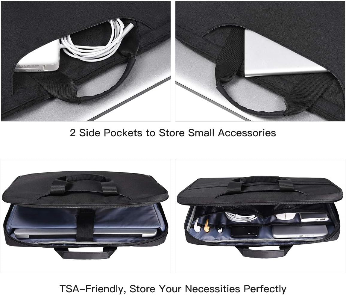 11.6-12.9 Inch Waterproof Laptop Bag Sleeve for Women Men Business Briefcase with Organizer for Acer Chromebook Spin 311, Lenovo Chromebook C330, Samsung Chromebook 4, HP ASUS Dell Surface Case, Black