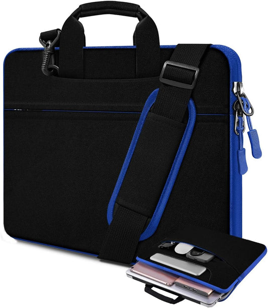Universal Laptop Shoulder Bag 13-17.3 Inch Shockproof Briefcase with Multi-Pockets & Adjustable Strap for MacBook Pro/Air