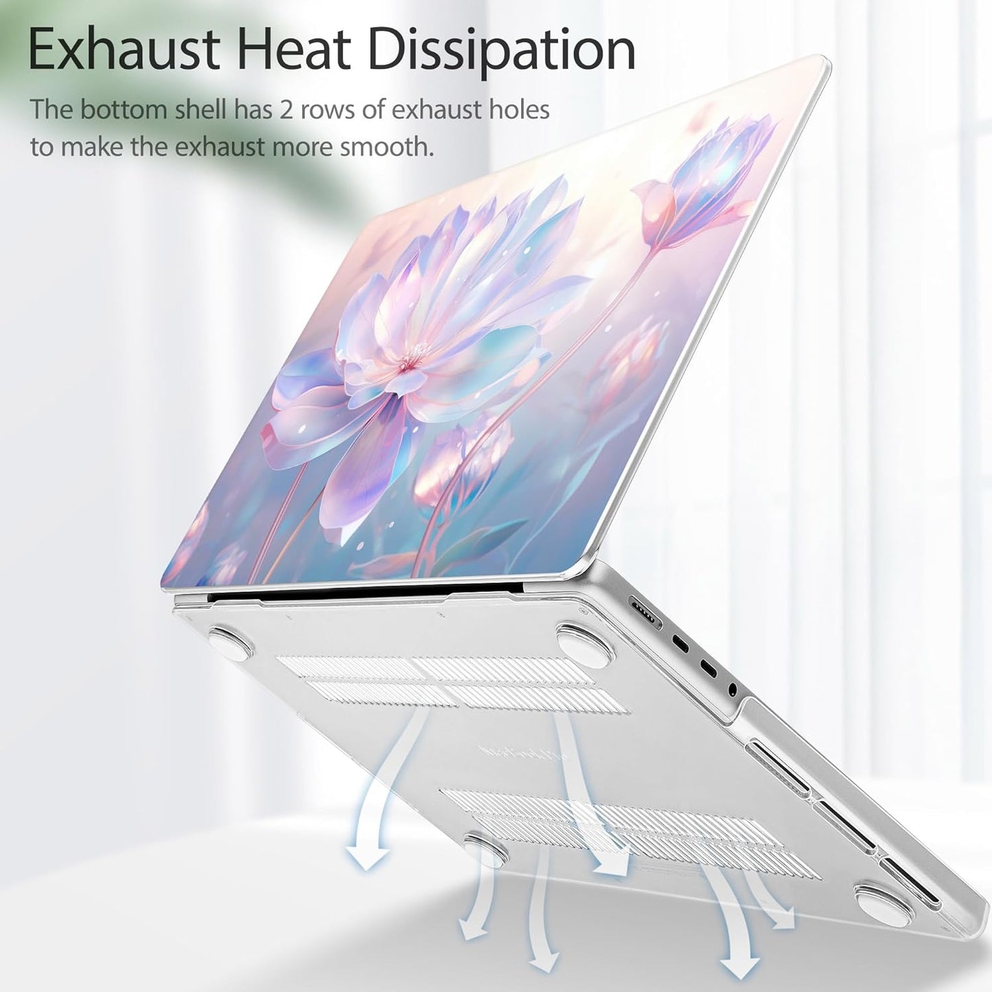 Tuiklol for MacBook Pro 14 Inch Case 2024-2021 Release M4 A3112 A3401 A3185/M3 A2918 A2992/M2 A2779/M1 A2442 Pro/Max,Hard Shell Case with Keyboard Cover & Screen Protector for Touch ID,Winter Flower