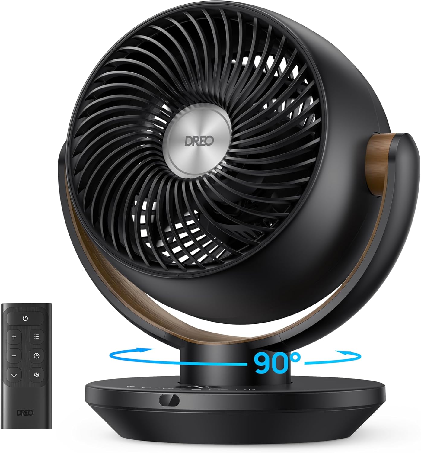 Dreo Fan for Bedroom, Desk Air Circulator Fan with Remote, 11 Inch Table Fans for Whole Room, 60ft Powerful Airflow, 120° Vertical Manual +90° Oscillating, 4 Speeds, 8H Timer, Quiet Fan, Home