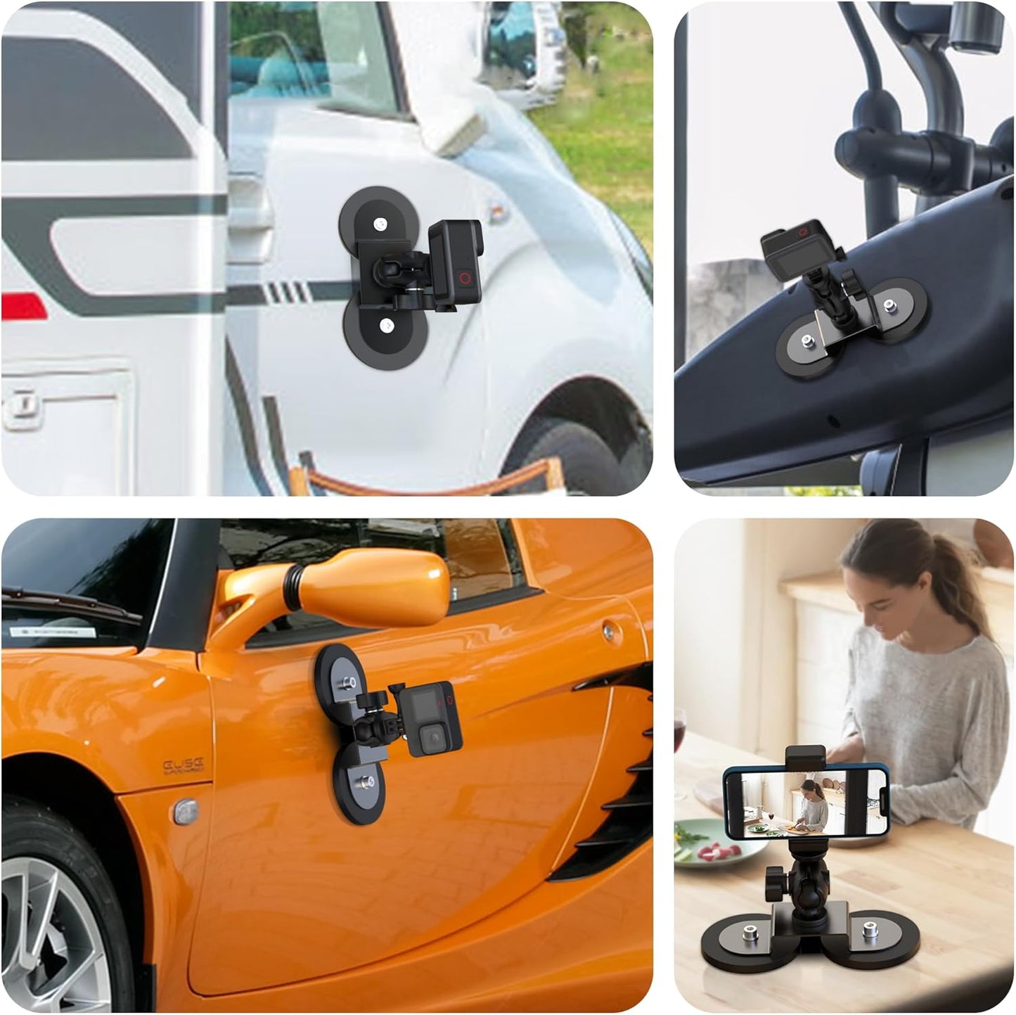 Taisioner Magnetic Car Mount Camera Mount for Insta360 x5/x4/x3/x2 Go 2/3 Car Body Outside with 360°Rotation Ball Head Compatible with Gopro,360 Max,Insta 360,DJI osmo,Akaso Aciton Camera