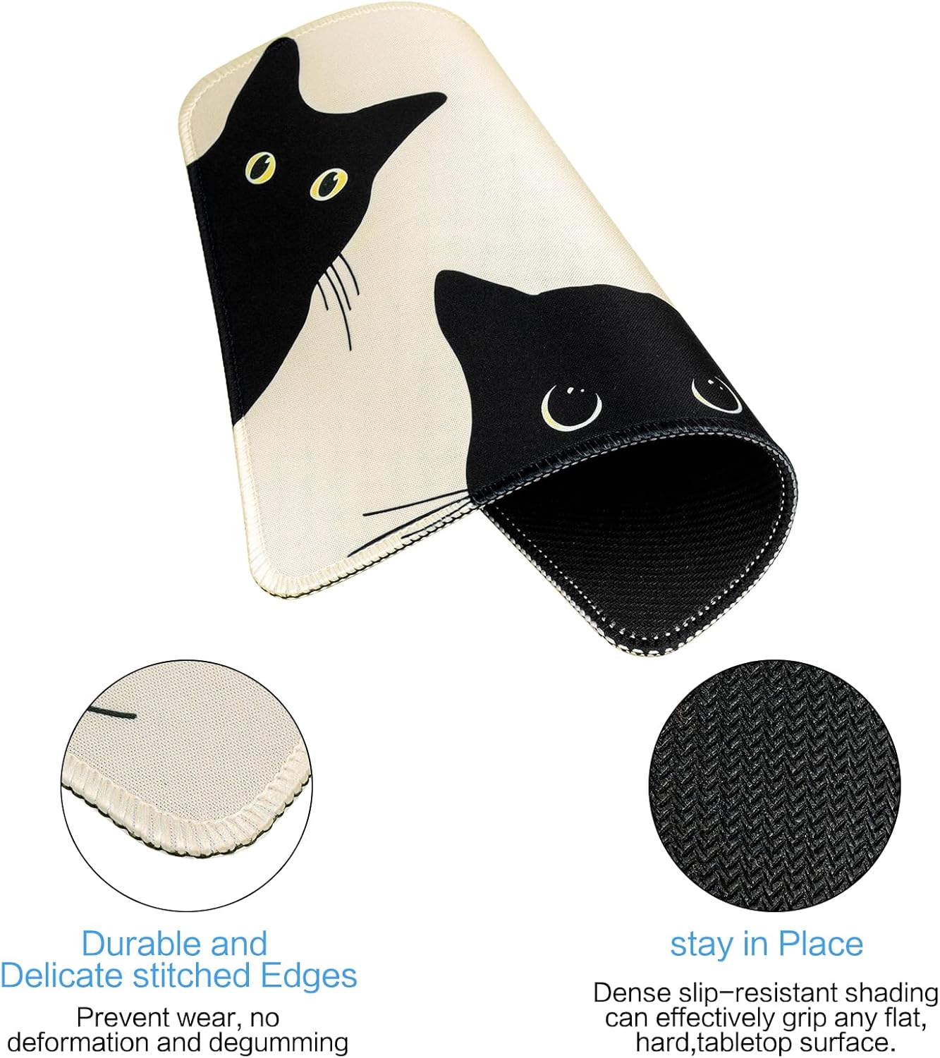 Funny Mouse pad Square Cute Mouse Mat for Wireless Mouse Small Office Computer Mousepad for Desk Mat Laptop with Non-Slip Rubber Base (3 Pack)