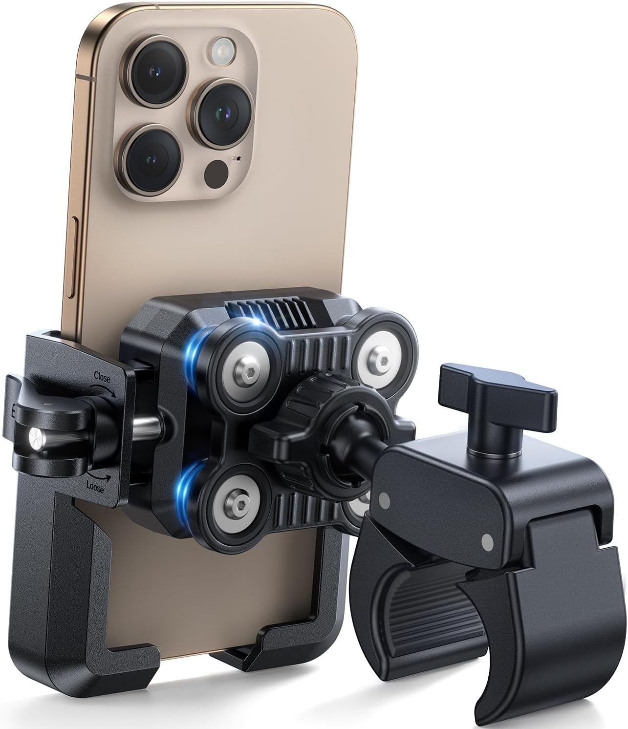 JOYROOM Motorcycle Phone Mount Holder - [Dual Vibration Dampener][Not Block Camera] Bike Phone Mount Handlebar, Motorcycle Bike Accessories for iPhone Samsung 4.7''-7'' Phones