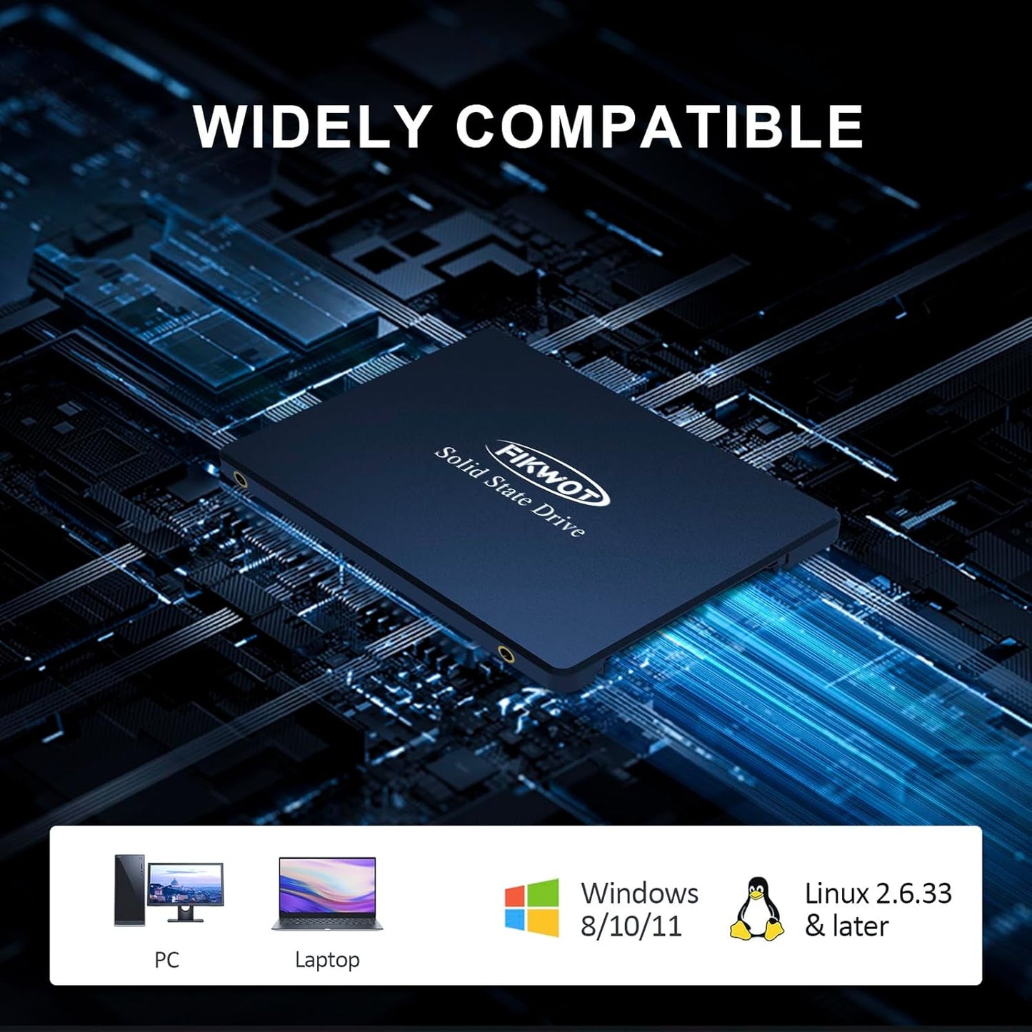 FS810 4TB SSD, 2.5" SSD SATA III 6Gb/s, Solid State Drives, Up to 560MB/s, 3D NAND TLC Flash, Internal SSD for Desktops and Laptops(Black)