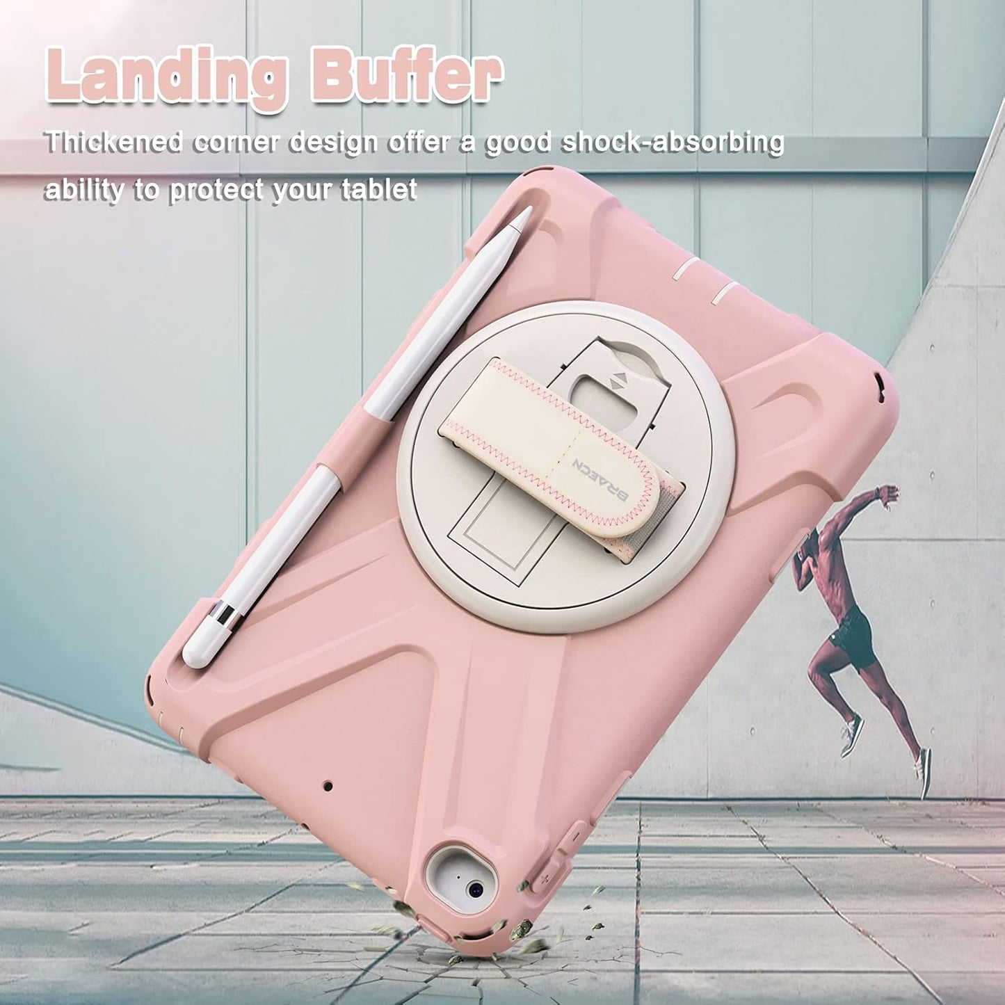 BRAECN iPad mini 5 Case,iPad mini 4 Case, Heavy Duty Shockproof Protective Rugged Case with Pencil Holder,Hand Strap,Kickstand, Shoulder Strap for iPad mini 5th/4th Generation 7.9 Inch for Kids