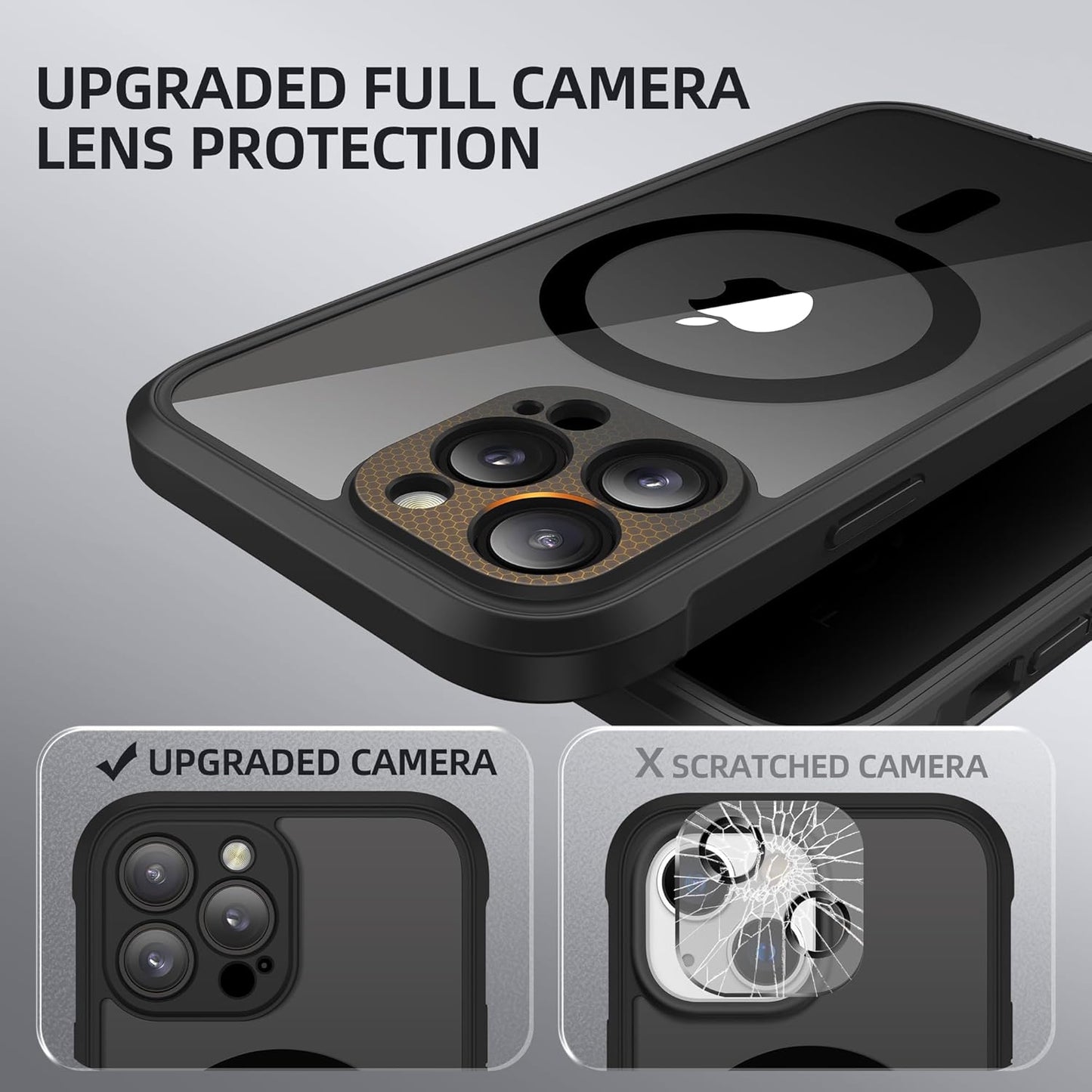 BERFY Magnetic for iPhone 13 Pro Max Case, Compatible with MagSafe, Built-in Privacy Screen Protector and Upgraded Camera Protection, Anti-Spy Full Body Shockproof Phone Case for 13 Pro Max 6.7",Black