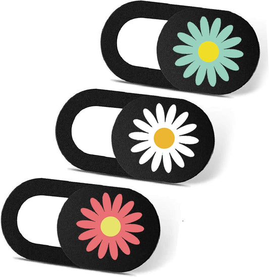 Laptop Camera Cover Slide Cute Ultra Thin Webcam Cover Phone Camera Blocker to Protect Privacy for Computer, iPhone, Desktop, Tablet, Chromebook, PC - Daisy