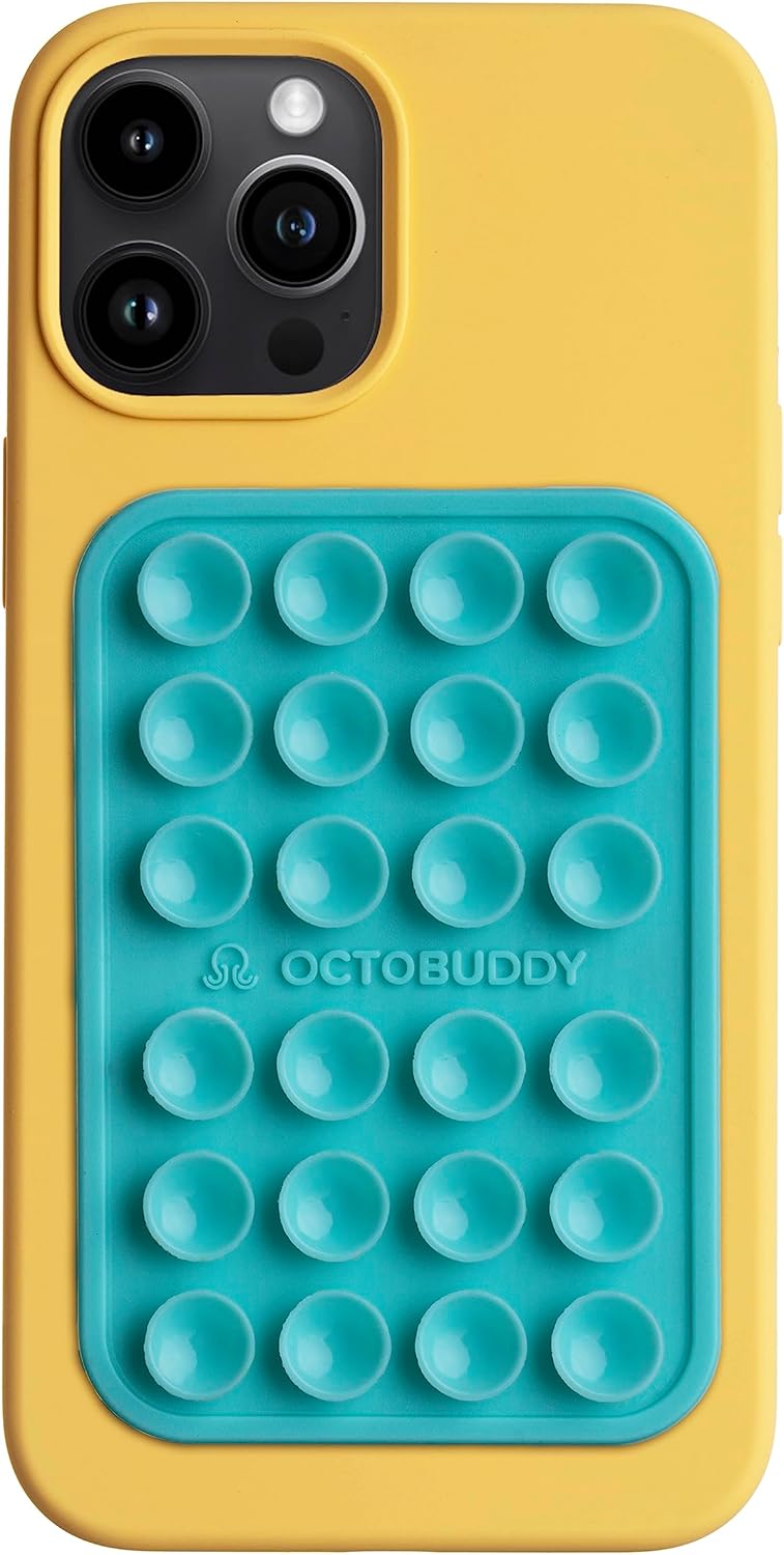 Classic MAX - Silicone Suction Phone Case Adhesive Mount - Hands-Free, Strong Grip Holder for Selfies & Videos - Durable, Easy to Use - 2.6″ x 3.9″, Pastel Turquoise