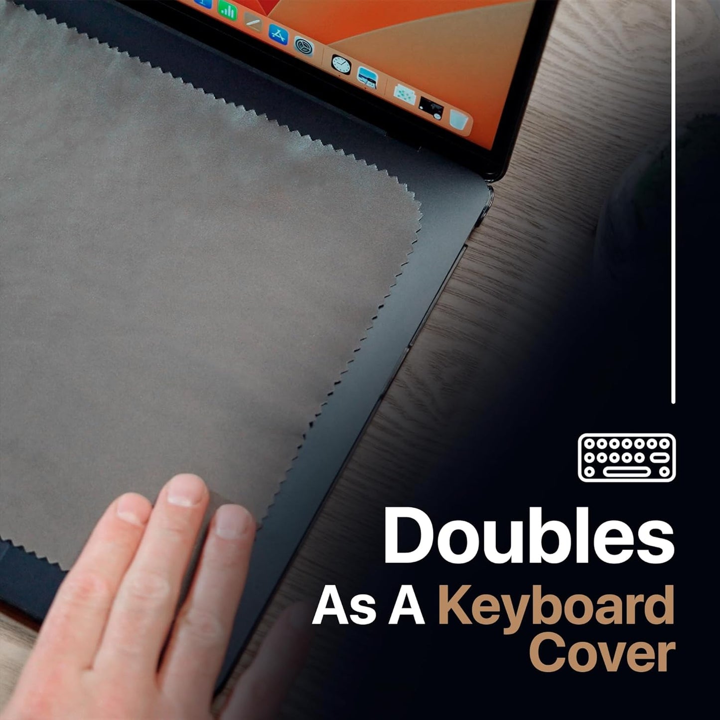 Kuzy 3 Pack Premium Microfiber Cleaning Cloth - MacBook Screen Cleaner Keyboard Cover Imprint Protection Accessories - Laptop Screen Cleaner Cloth - Eyeglass Lens Glasses Cleaner, 3 Pack - Gray