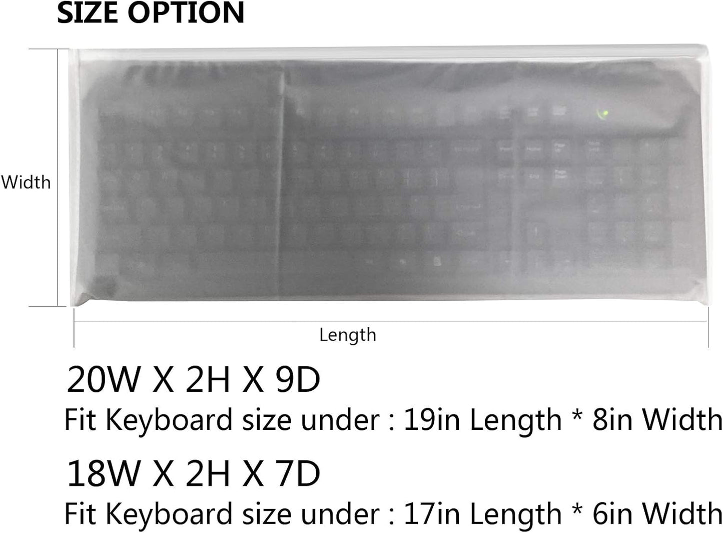 Keyboard Dust Cover, Universal PC Computer Desktop Keyboard Skin Protector Cover by SZBRO (20W x2H x9D)