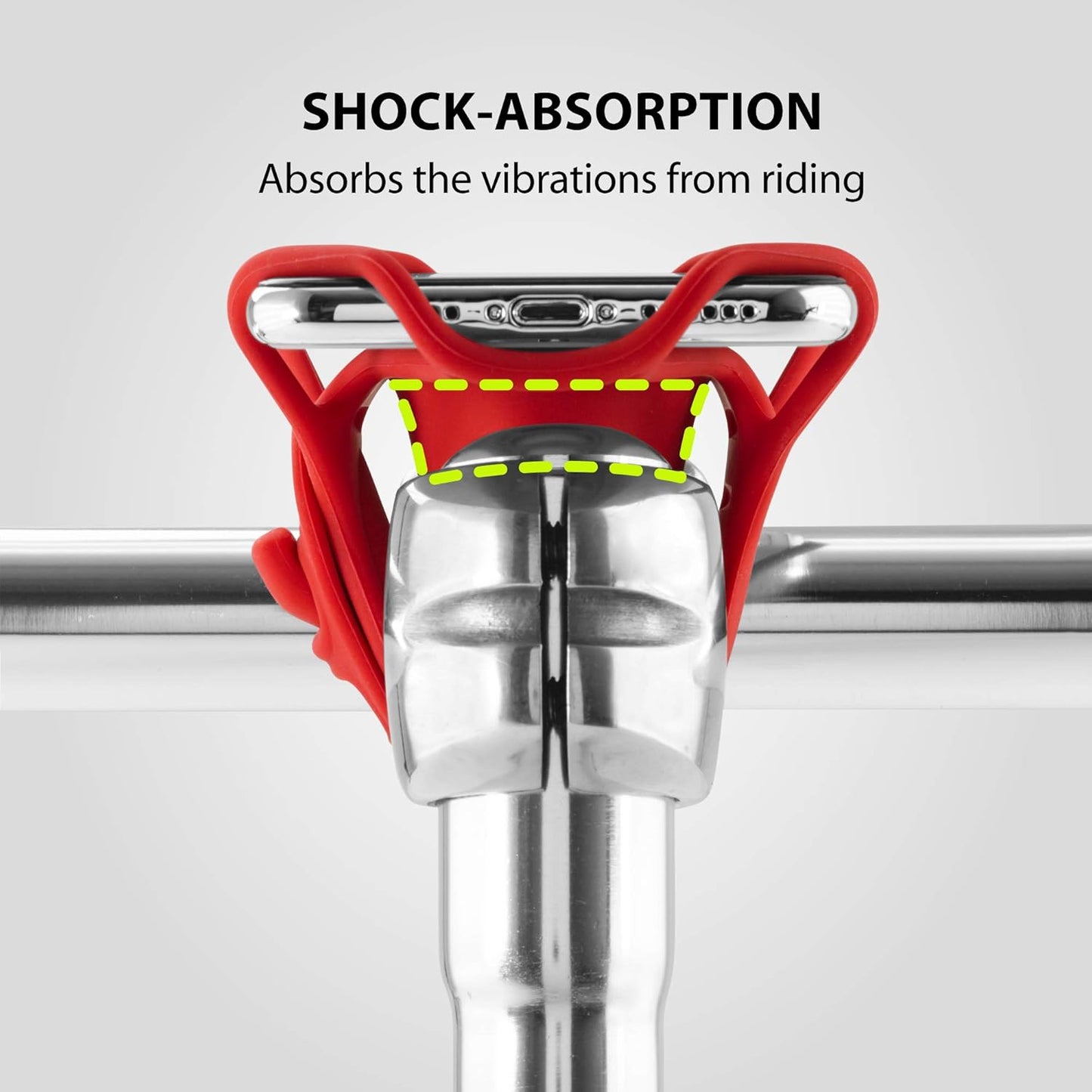 BONE】 Bike Tie Pro 4 Bike Phone Mount Bicycle Phone Holder for Stem Mounting 4.7"-7.2" Cell Phones, Ultra Light Phone Mount for Bike Motorcycle, Designed for Road Touring Bicycle Accessories - Red