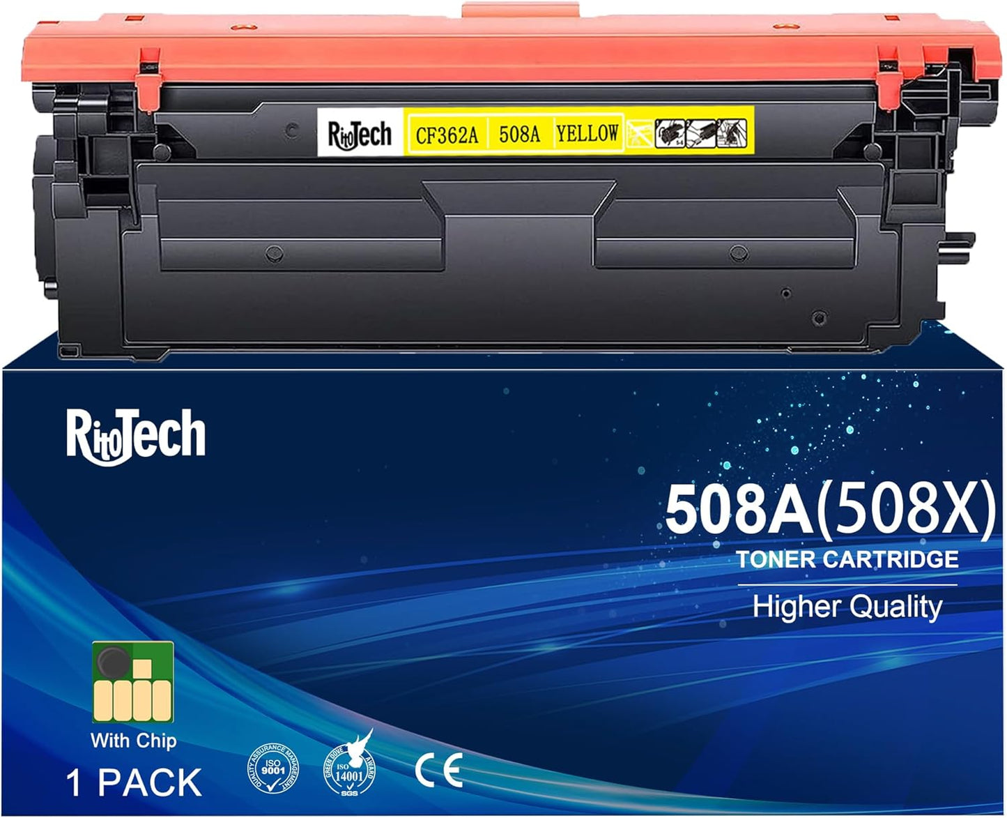 508A Yellow Toner Cartridge, Replacement Compatible for HP M553 508 A 508X CF362A CF362X for Color Enterprise M553dn M553n M553x MFP M577 M577z M577dn M577f M577c Printer (1-Pack)