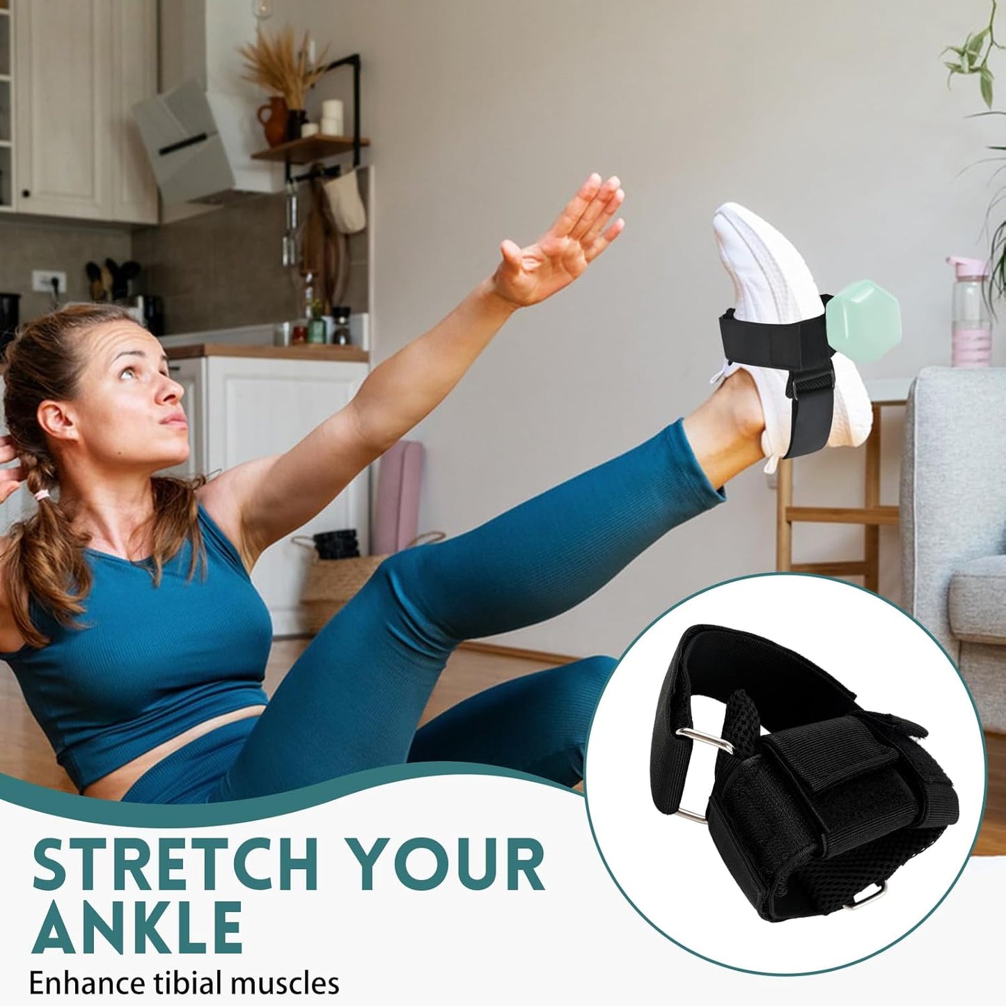 Dumbbell Foot Attachment, Adjustable Leg Weights for Men & Women, Leg Workout Equipment for Home Workouts, Tibialis Trainer for Hip, Shin Splint, Hamstring Curls, Leg Extensions