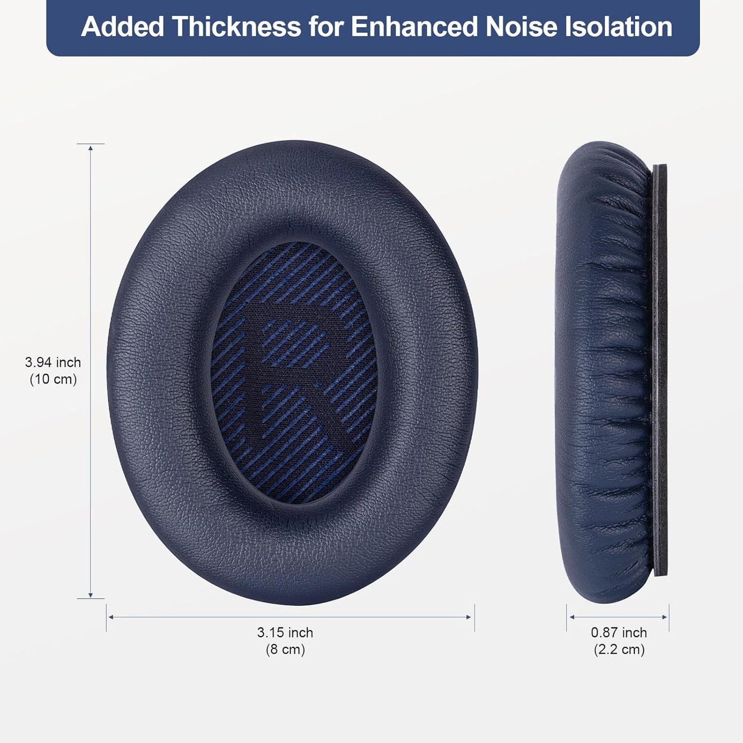 Aurivor Replacement Ear Pads Cushions for Bose QuietComfort QC 35 (ii) 25 15 2 Headphones, Earpads for QC35 (ii) QC25 QC15 QC2 SoundTrue/SoundLink AE2/AE2i/AE2w Around-Ear Headphones (MidnightBlue)