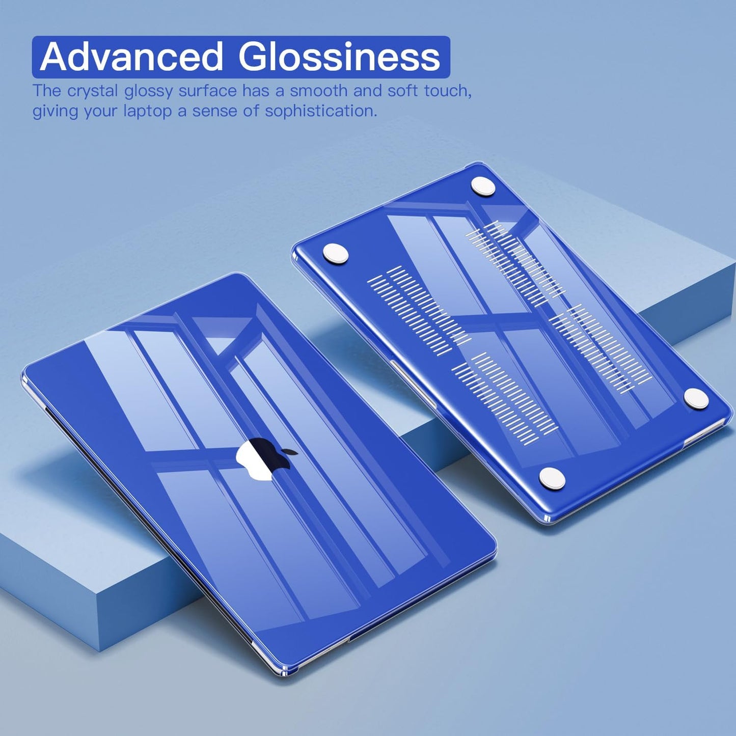 CISSOOK Compatible with MacBook Air 13.6 inch Case Blue 2022 2024 2025 Release Model A2681 A3113 A3240 with Touch ID, Hard Shell Case with Keyboard Cover for MacBook Air 13 M2 M3 M4, Blue