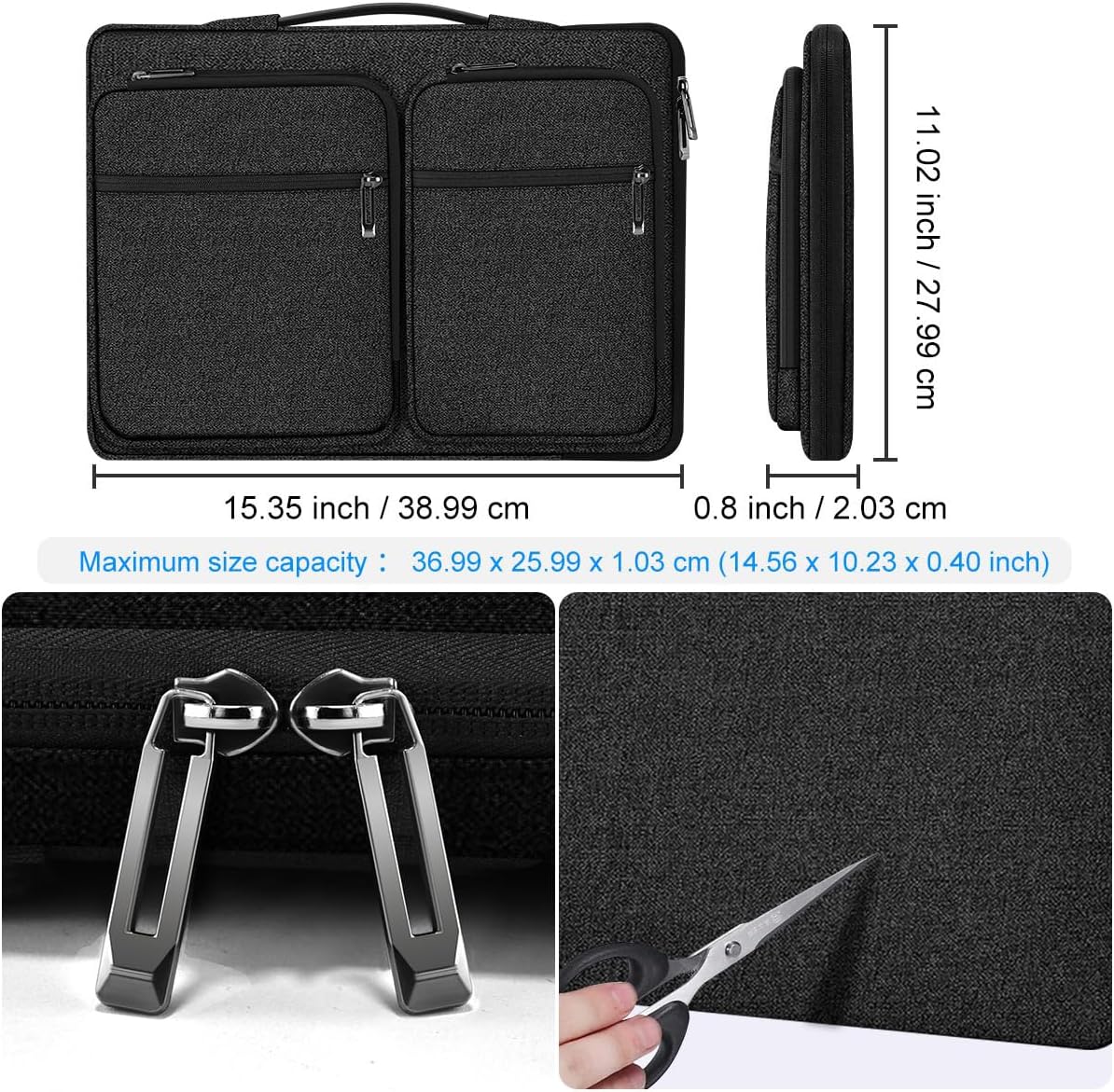 ZINZ Laptop Case 15 15.6 16 inches Sleeve Slim Briefcase Spill-Resistant Handbag for Most Popular 15" 15.6" 16" Notebooks，B01K01