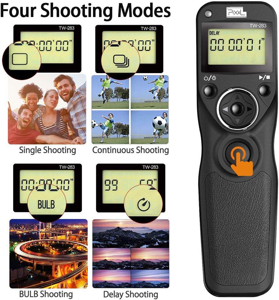 Pixel Wireless Shutter Remote Release Control TW283 for Nikon Z7 Z6 Df D90 D7500 D3300 D3100 D3200 D5000 D5500 D7200 D7000 D600 D750