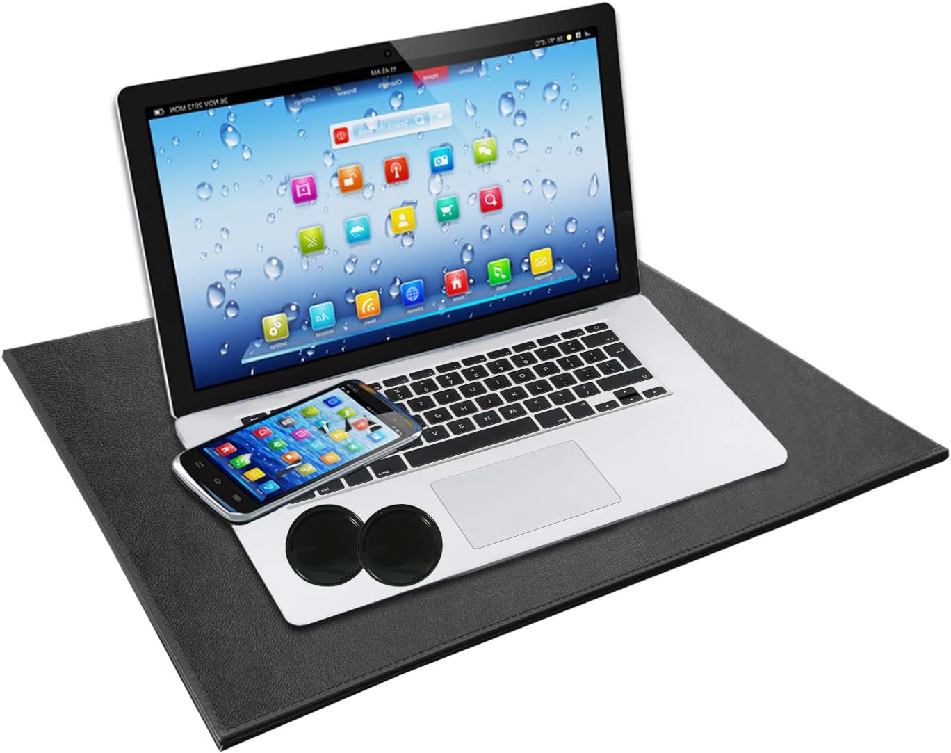 QRFDTSOQY Laptop Pad Protection, Radiation Shielding Pad, Multi-Layer EMI Blocker, Suitable for Laptops, Tablets, Notebooks, Ipad, Cell Phones, Black, Aluminum Cooling