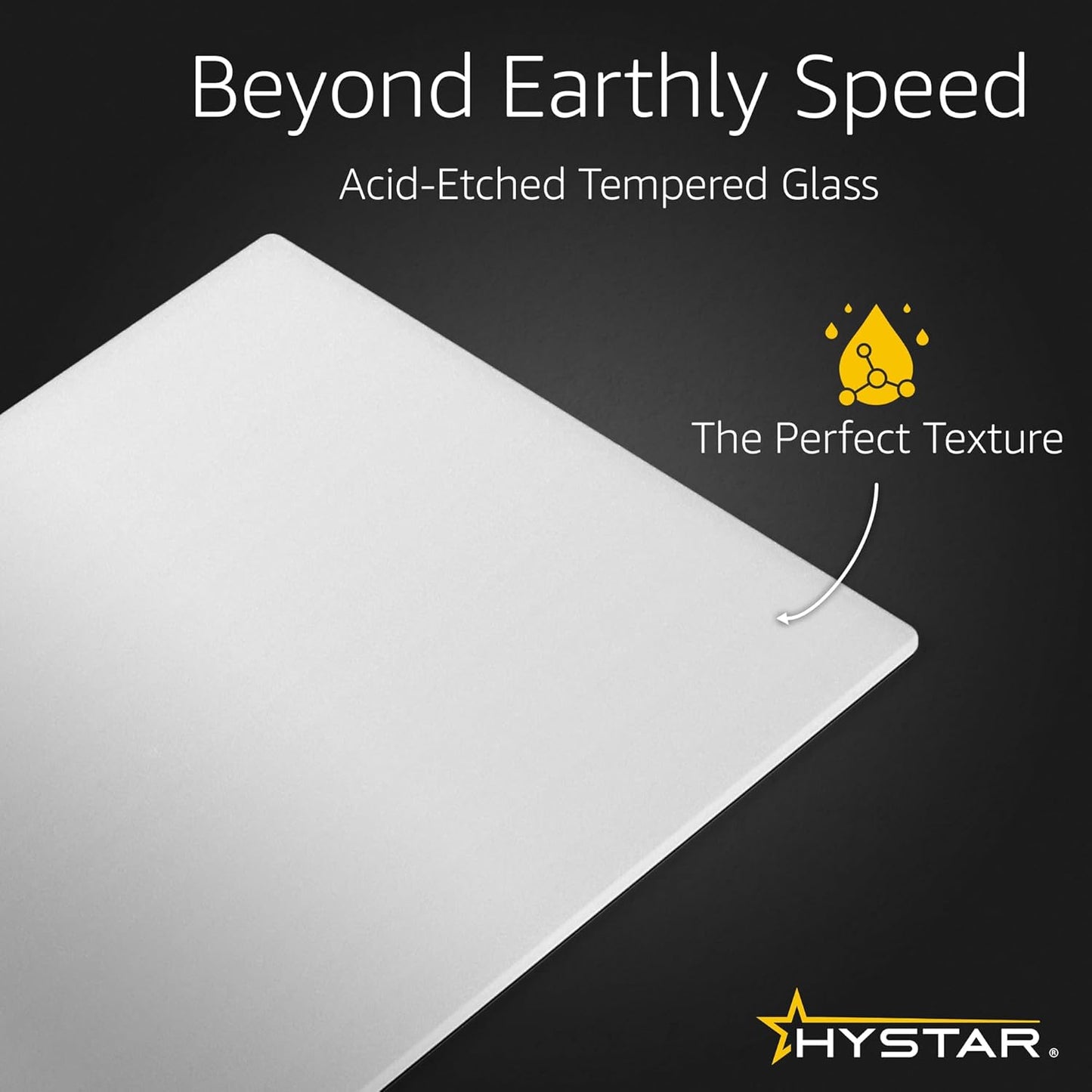 Hystar Aether Glass Gaming Mousepad | Micro-Etched Tempered Glass | Quiet, Ultra-Fast Glide | Full Anti-Slip Silicone Backing (White, Large)