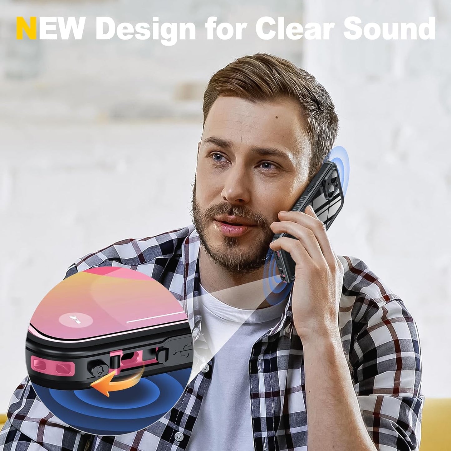 for iPhone 15 Case Waterproof - Built-in Privacy Screen Protector & HD Screen Protector [IP68 Underwater] Shockproof Dustproof Full Body Protection iPhone 15 Phone Case Pink