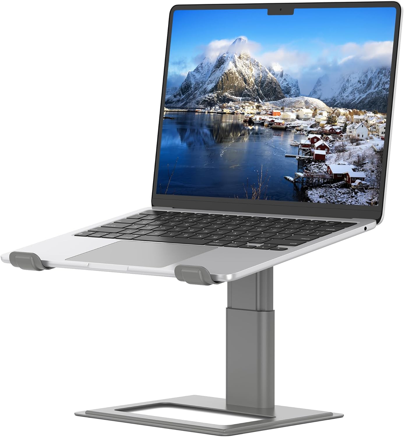 SOUNDANCE Adjustable Laptop Stand for Desk, Computer Stand, Ergonomic Laptop Riser Holder Compatible with 10 to 17.3 Inches Notebook PC Computer, Aluminum Grey