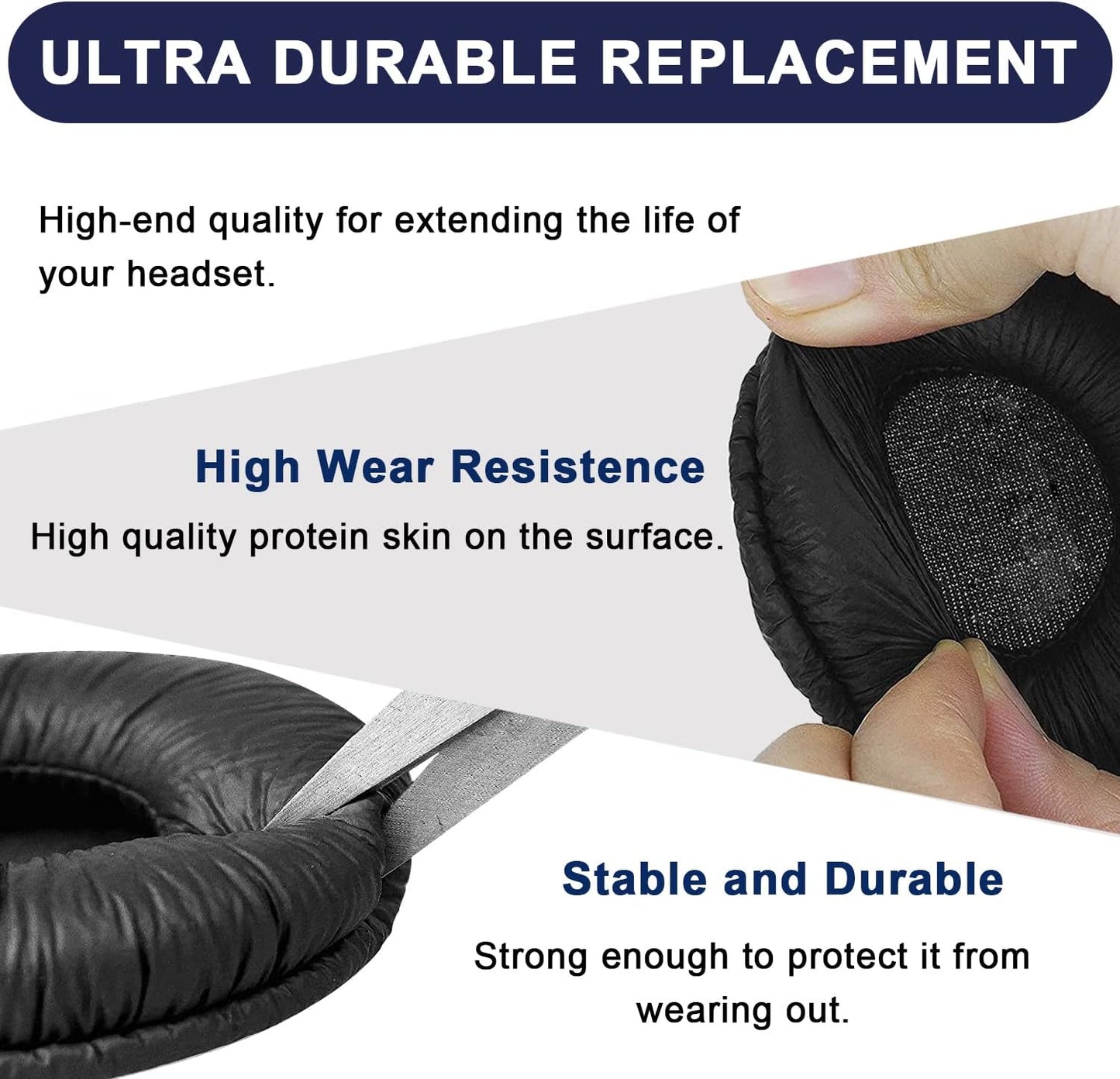 Ear Cushions for Plantronics Headset Replacement Ear Pads Compatible with Plantronics HW251N HW261N HW510 HW520 Blackwire C320 3210 3220 3320 Jabra Biz 1500 GN2000 PRO 920 9450 Headphones (4 Pack)