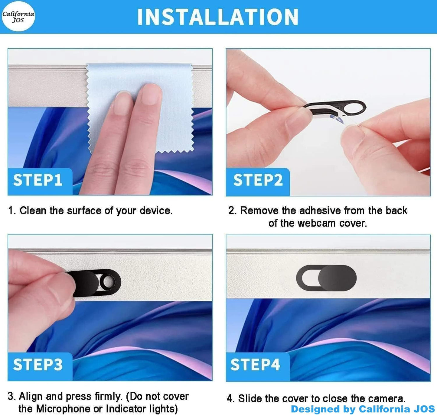 Webcam Cover, 0.03 inch Ultra Thin Laptop Camera Cover Slide for iPhone iPad MacBook Pro Computer iMac Cell Phone PC Accessories Camera Blocker Slider, Great for Privacy