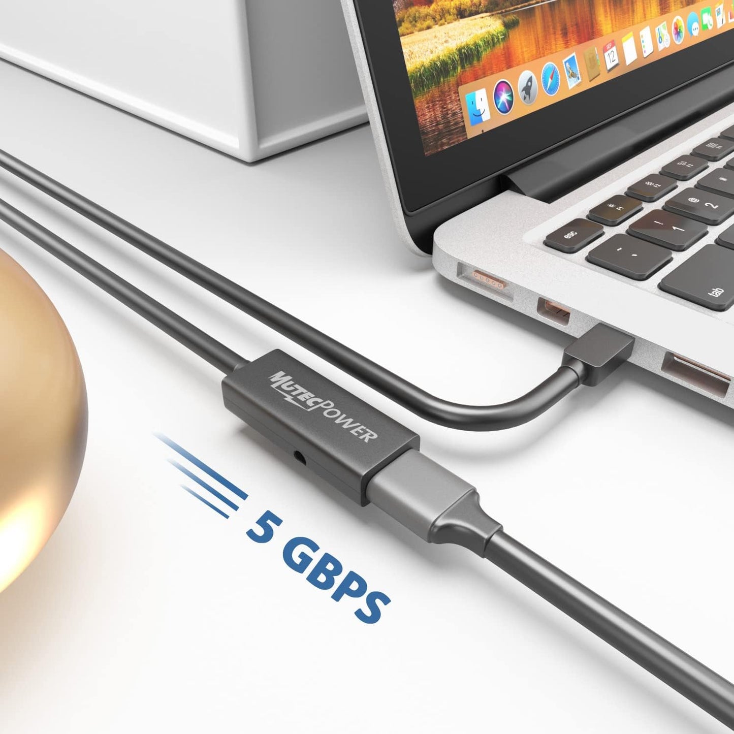 32ft USB C to USB A adapter cable OTG USB 3.0 type C male to Active USB type A female With extension chipset signal repeater - 32 Foot 10m- compatible with Macbook Apple Samsung Galaxy Dell