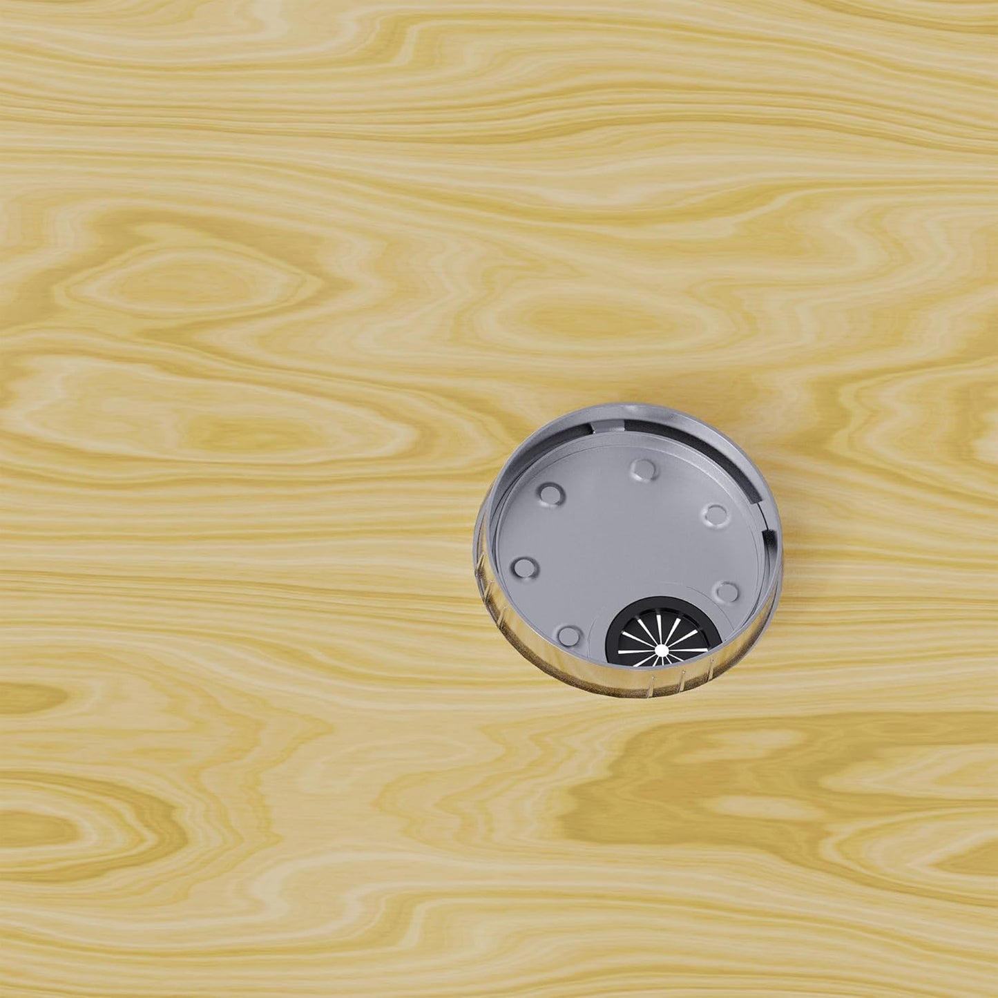 Desk Grommet 2-3/8 Inch 60mm, Zinc Alloy Computer Desk Wire Hole Cover, Office Desktop Cord Cable Hole Metal Ring, Bright Silver