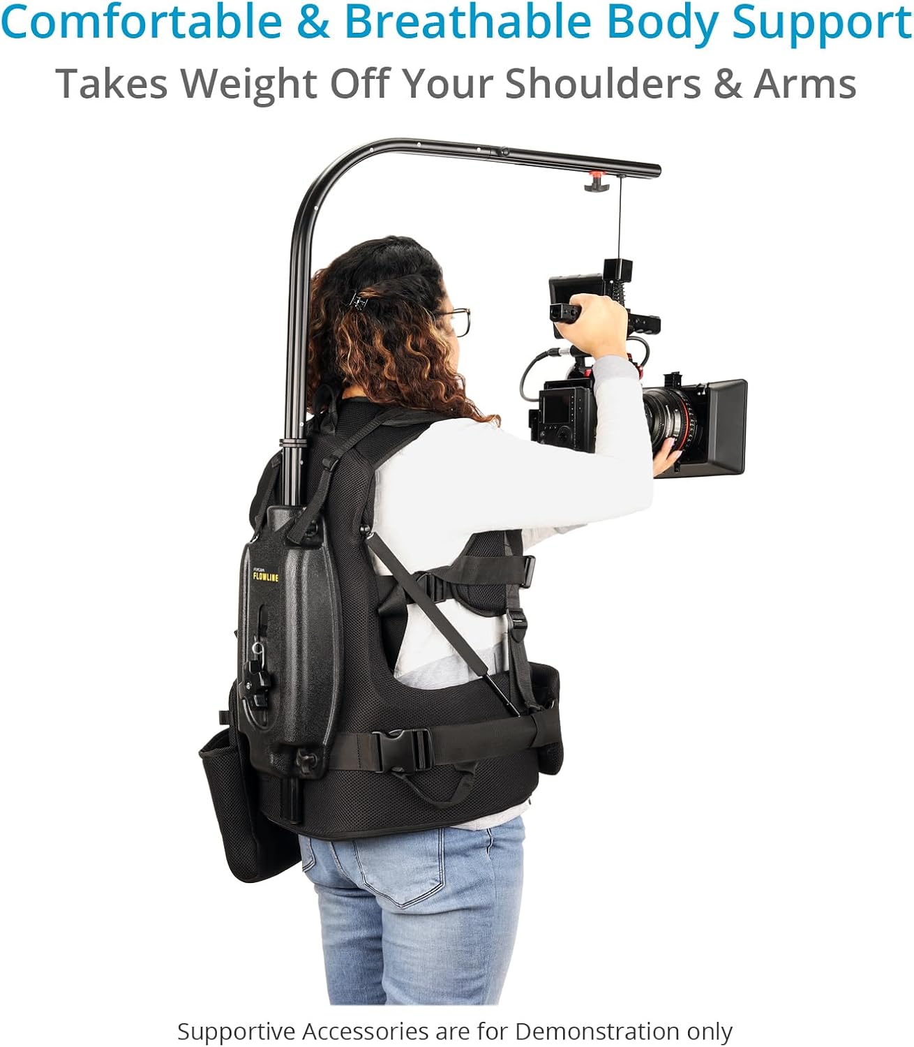 FLYCAM Starter Female Flowline Body Support Rig for Camera & Gimbals. (Size XL/XXL). Offers 180° Top Bar Rotation & 3-7.5kg / 6-16lb Payload