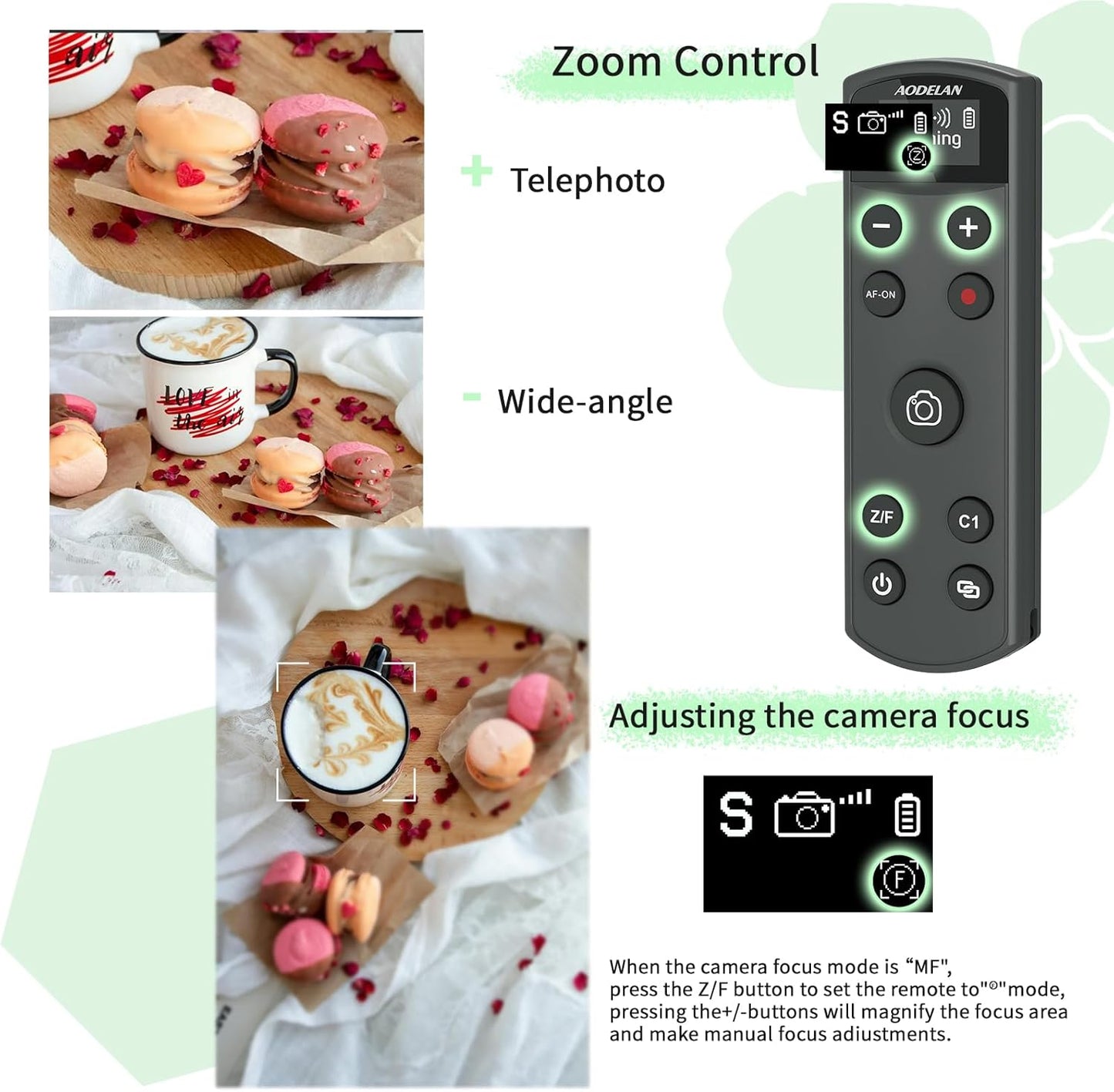 Remote Control for Sony Camera,USB-C Rechargeable Wireless Shutter Release with OLED Screen for ZV-1, ZV-E10,ZV-1F, A6100, A6400, A6700,A7IV,RX100 VII,A9,A9 II,Replace RMT-P1BT (Black)
