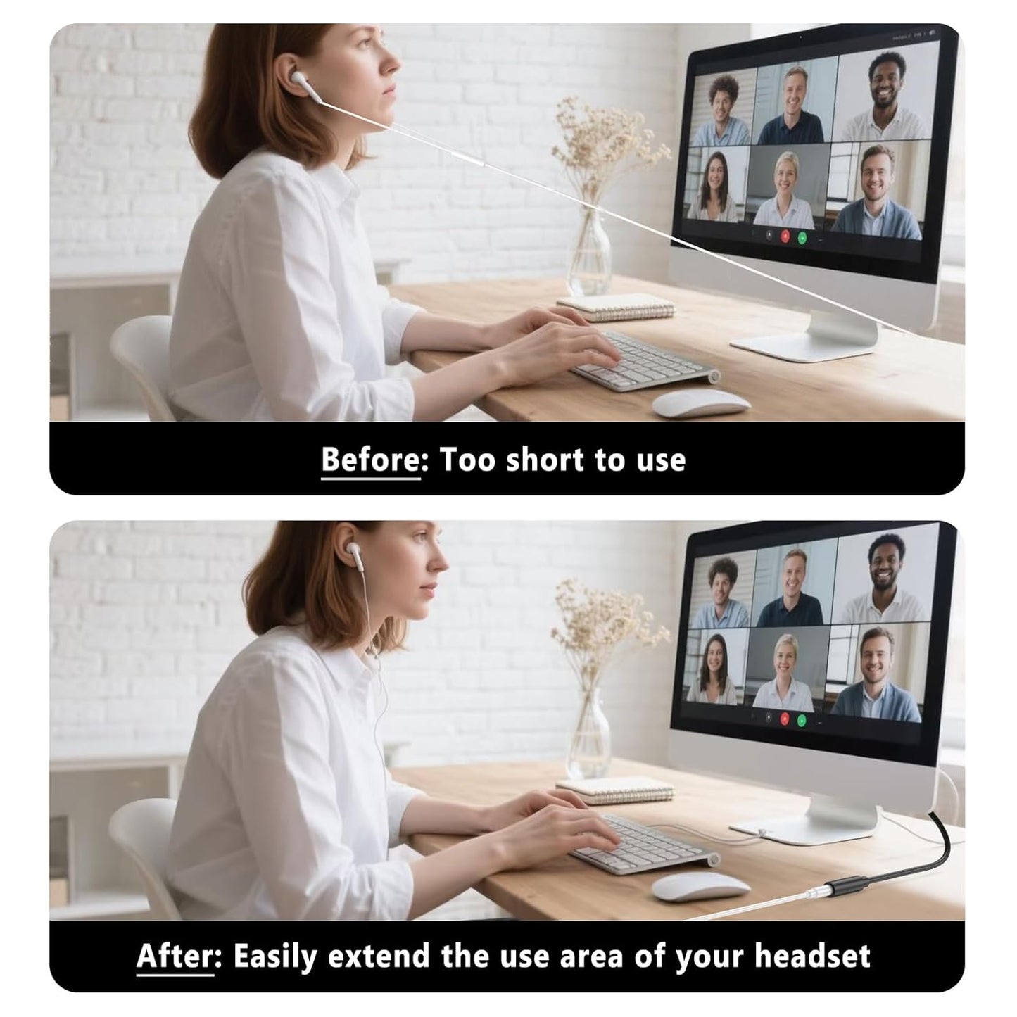 Amzpas Headphone Extension Cable, 4 Pole TRRS 3.5mm Extension Audio Cord Male to Female Stereo Audio Cable for Headset, iPhone, iPad, Smartphones, Tablets, Media Players and More (3.3ft)