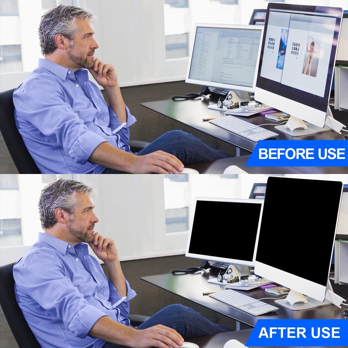 Computer Privacy Screen Filter 27" Hanging Privacy Screen Protector Compatible Widescreen Computer Monitor with Aspect Ratio 16:9,Anti-Glare Privacy Screen Protector (27" Diagonal (16:9))