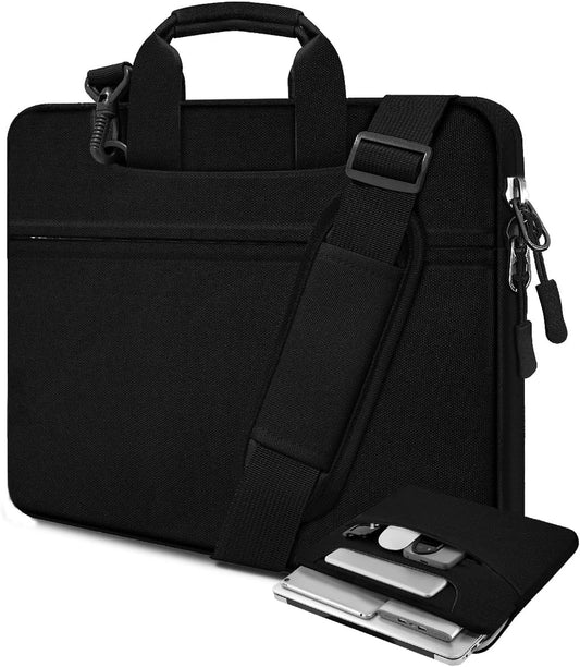 Universal Laptop Shoulder Bag 13-17.3 Inch Shockproof Briefcase with Multi-Pockets & Adjustable Strap for MacBook Pro/Air