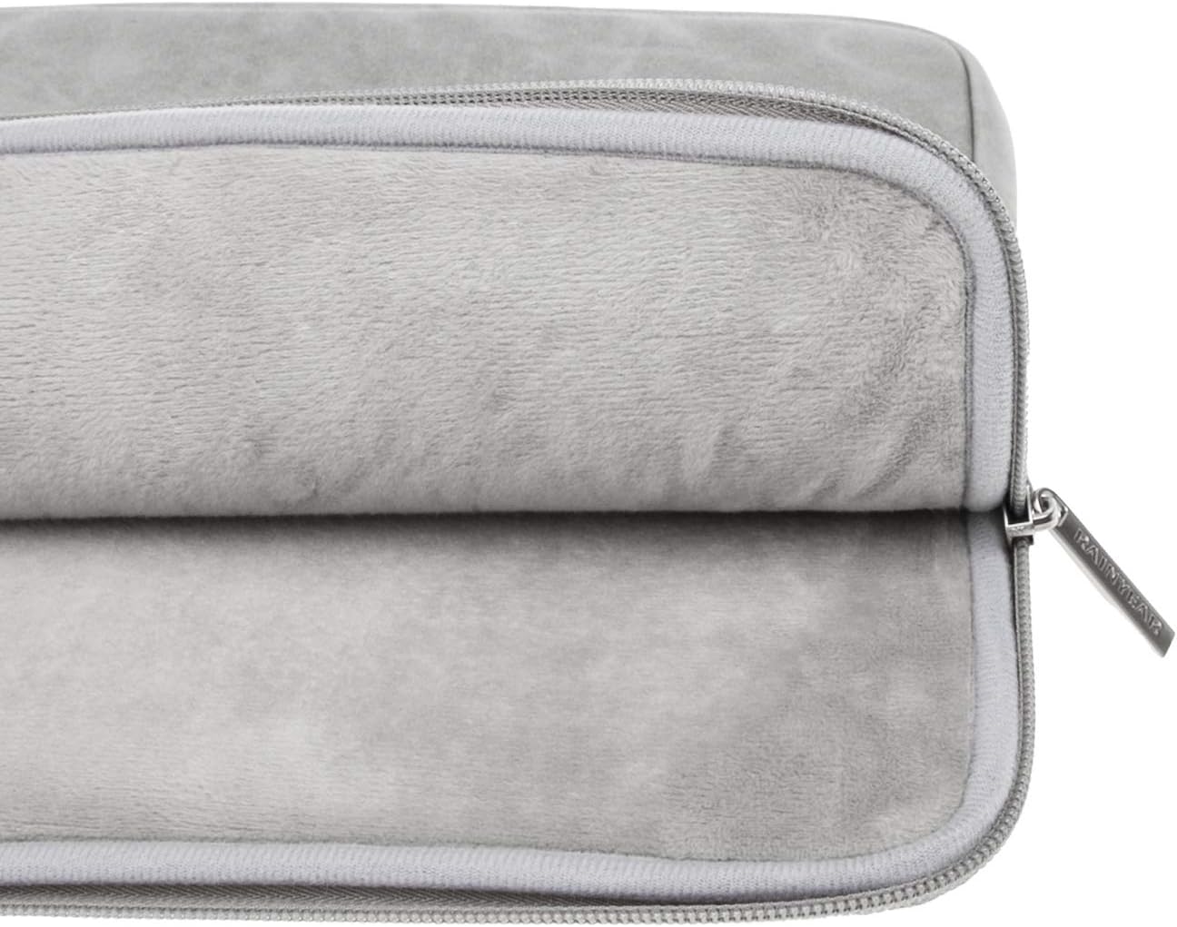 RAINYEAR 16 Inch Laptop Sleeve PU Suede Leather Case Protective Padded Zipper Cover Water Resistant Carrying Bag Compatible with 16" MacBook Pro/Max A2780 A2991 A3403 A3186 A2141 A2485 (Gray)