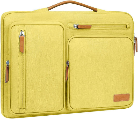MOSISO 360 Protective Laptop Case 13.3 inch, 13-13.3 inch Laptop Sleeve Compatible with MacBook Air/Pro 13 / Pro 14,HP Dell Acer ASUS,Side Open Carrying Case with 4 Zipper Pockets&Handle, Yellow