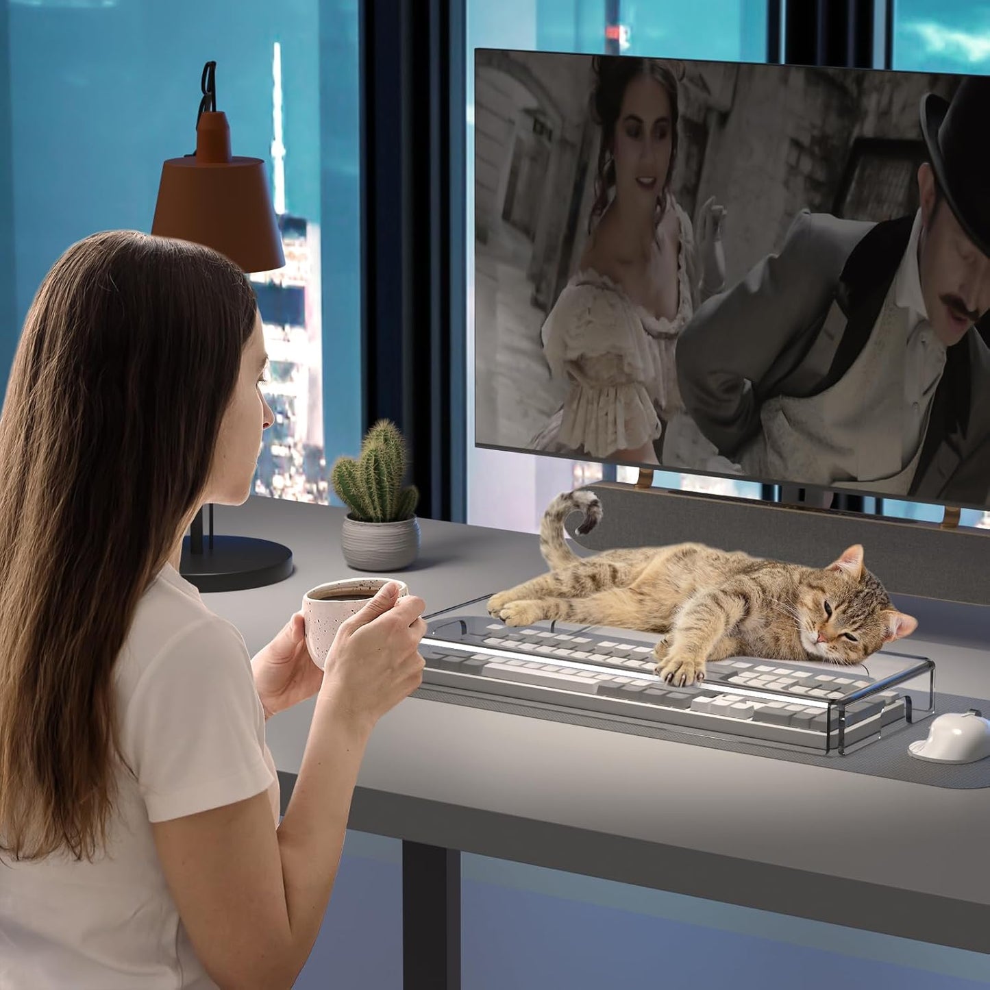 BEEGO Mechanical Computer Keyboard Cover - 2PCS Clear Acrylic Keyboard Cover Keyboard Dust Cover Mechanical Keyboard Cover Full Size Keyboard Protector