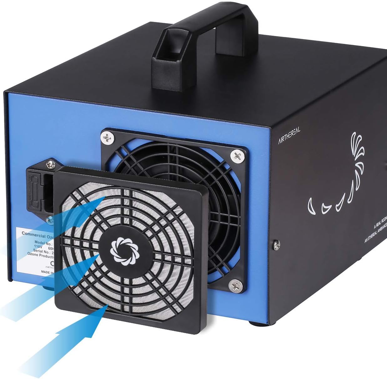 Airthereal MA5000 Commercial Ozone Generator, High Capacity Ozone Machine Odor Removal - Home Air Ionizers O3 Deodorizer for Rooms, Smoke, Cars and Pets, Eliminate Odors up to 2000sq.ft., Blue